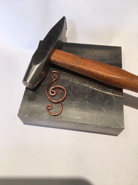 Karen Meador, Ph.D.'s Treble Clef Earrings - , Contemporary Wire Jewelry, Loops, Wire Loop, Wrapped Wire Loop, Spirals, Wire Spiral, Spiral Wire Wrap, treble clef earrings